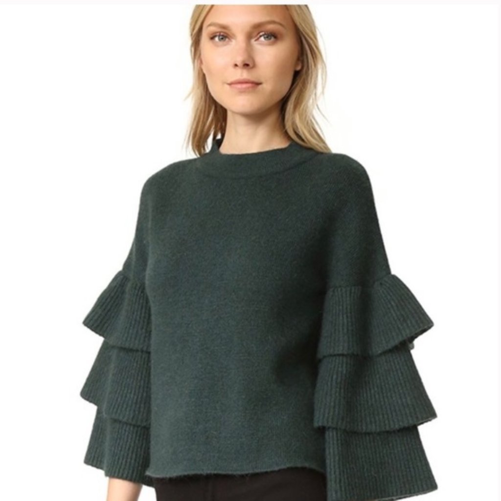 Endless Rose Tuckernuck Green Bell Sleeve Sweater